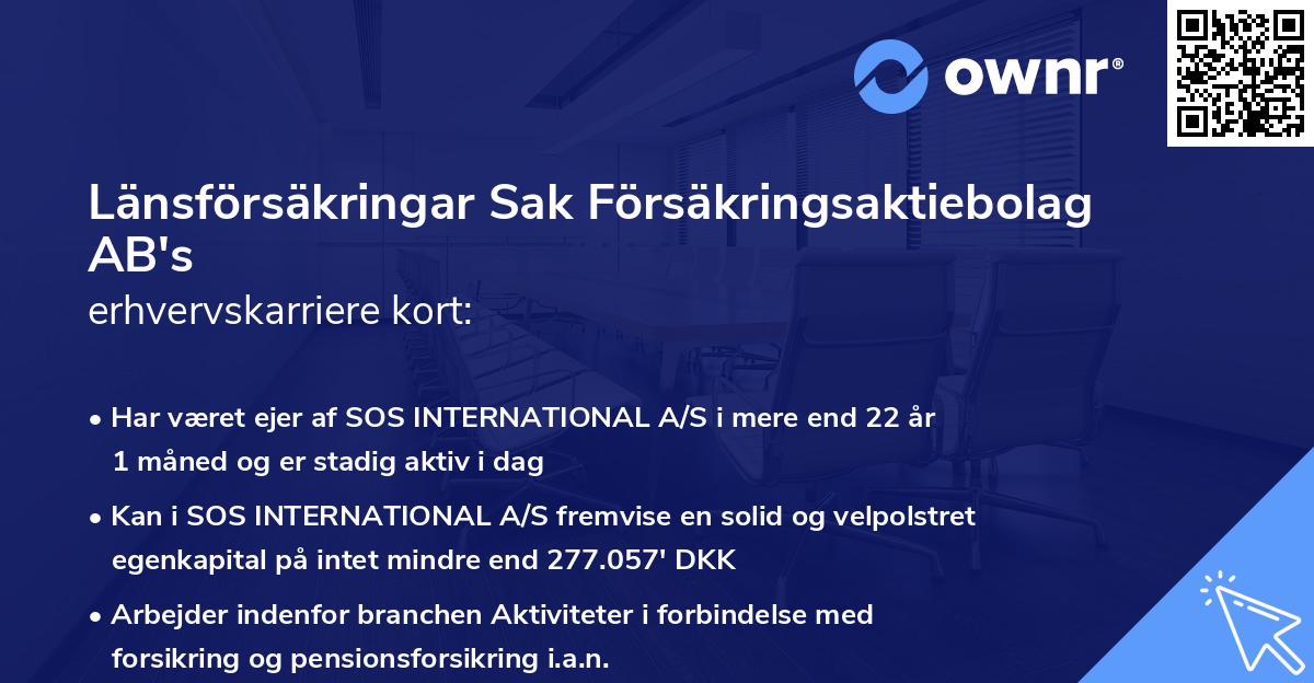Länsförsäkringar Sak Försäkringsaktiebolag AB's erhvervskarriere kort