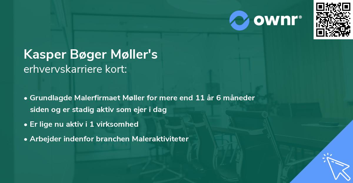 Kasper Bøger Møller's erhvervskarriere kort