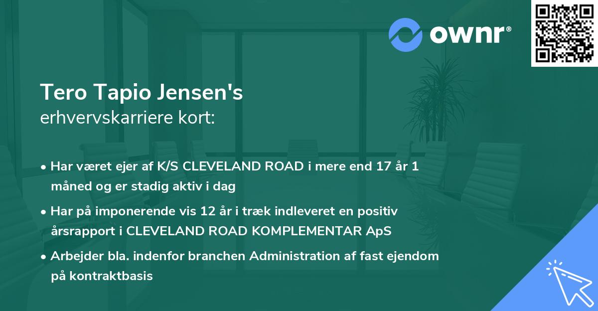 Tero Tapio Jensen's erhvervskarriere kort