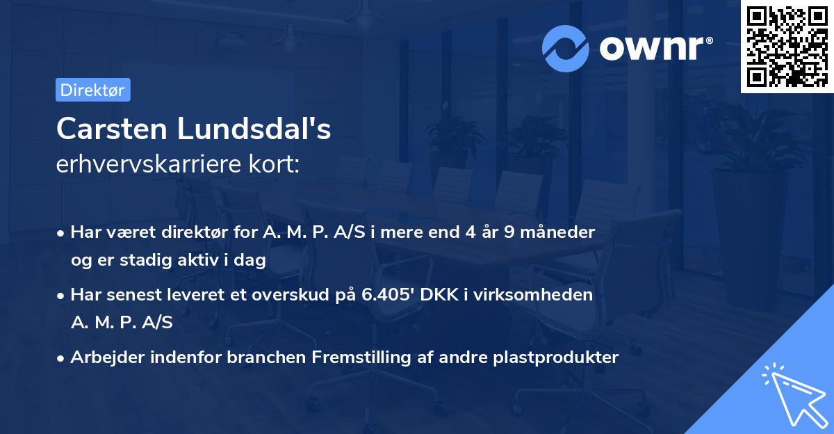 Carsten Lundsdal's erhvervskarriere kort