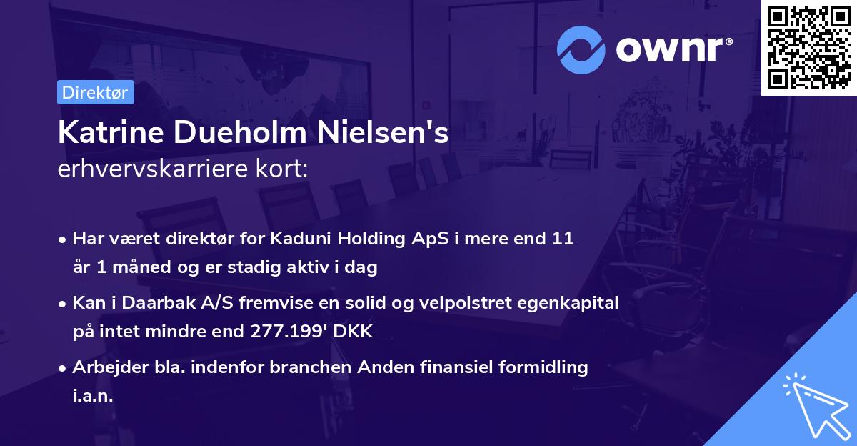 Katrine Dueholm Nielsen's erhvervskarriere kort