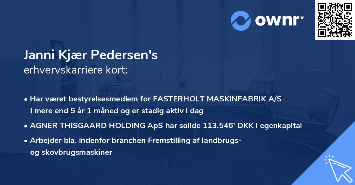 Janni Kjær Pedersen's erhvervskarriere kort