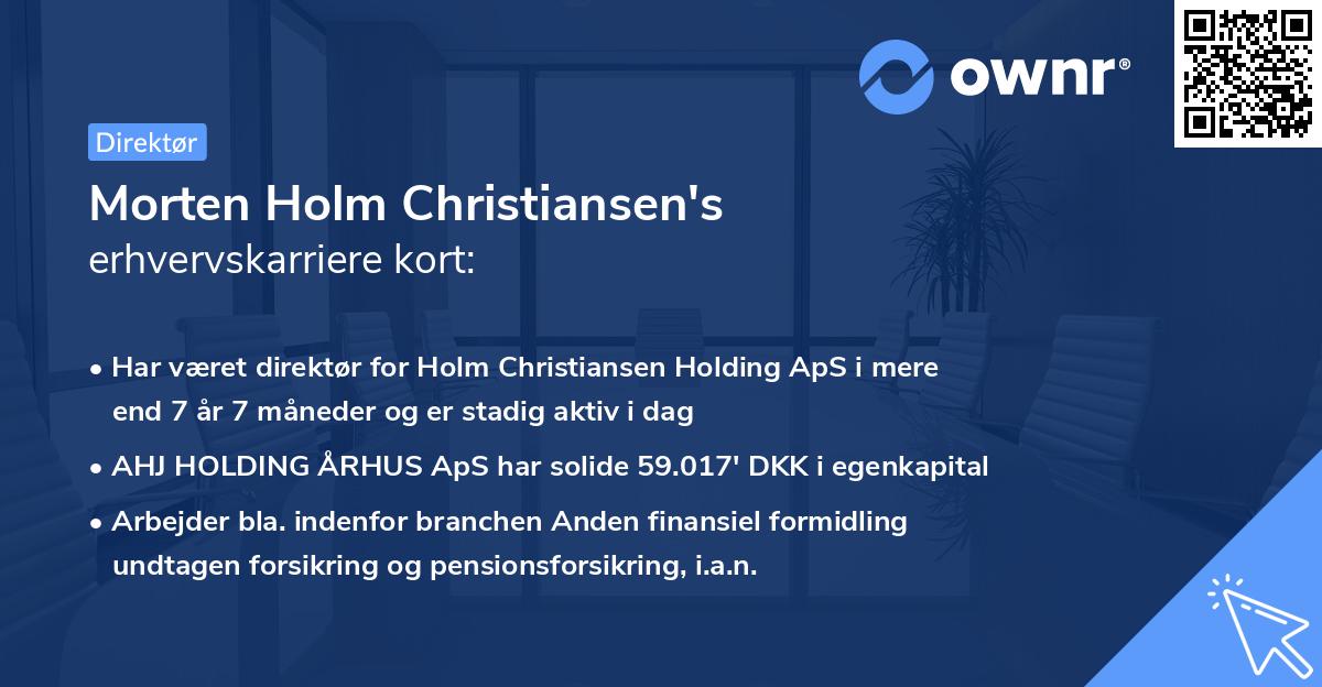 Morten Holm Christiansen's erhvervskarriere kort
