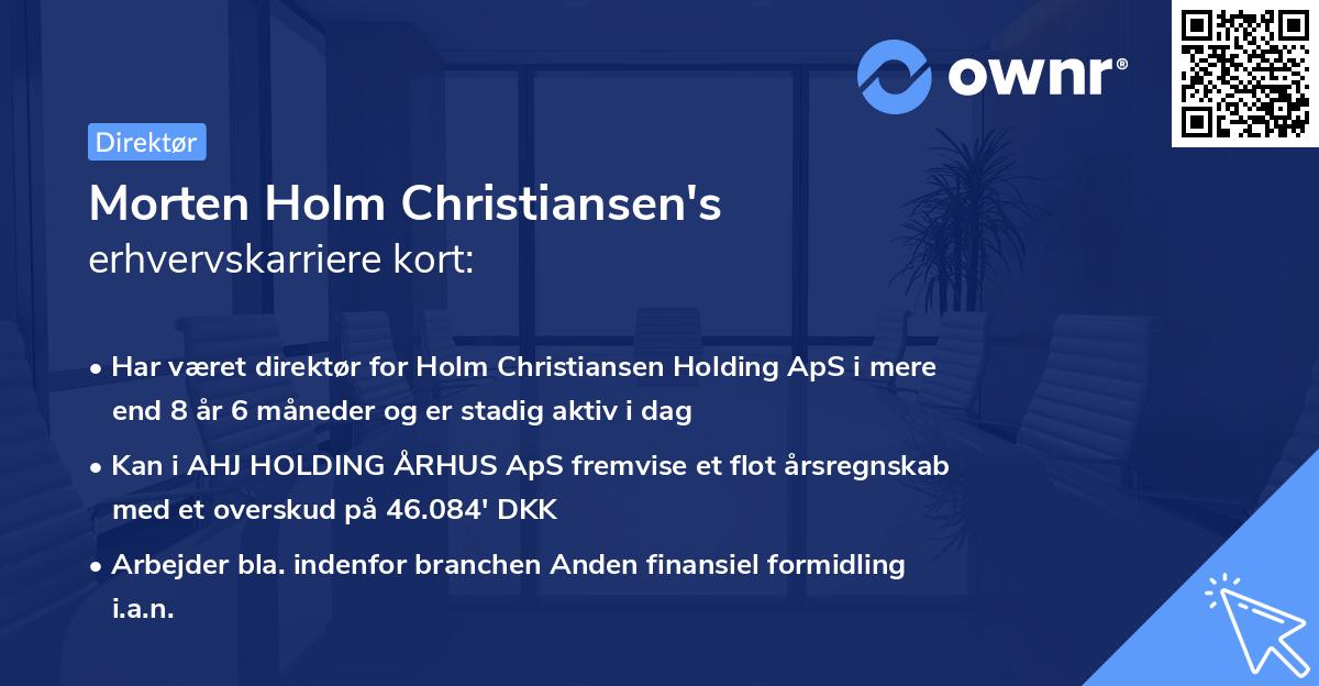 Morten Holm Christiansen's erhvervskarriere kort