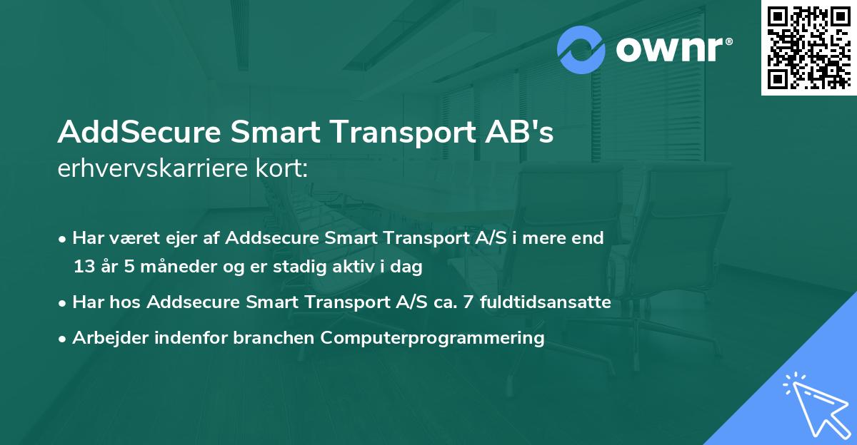 AddSecure Smart Transport AB's erhvervskarriere kort