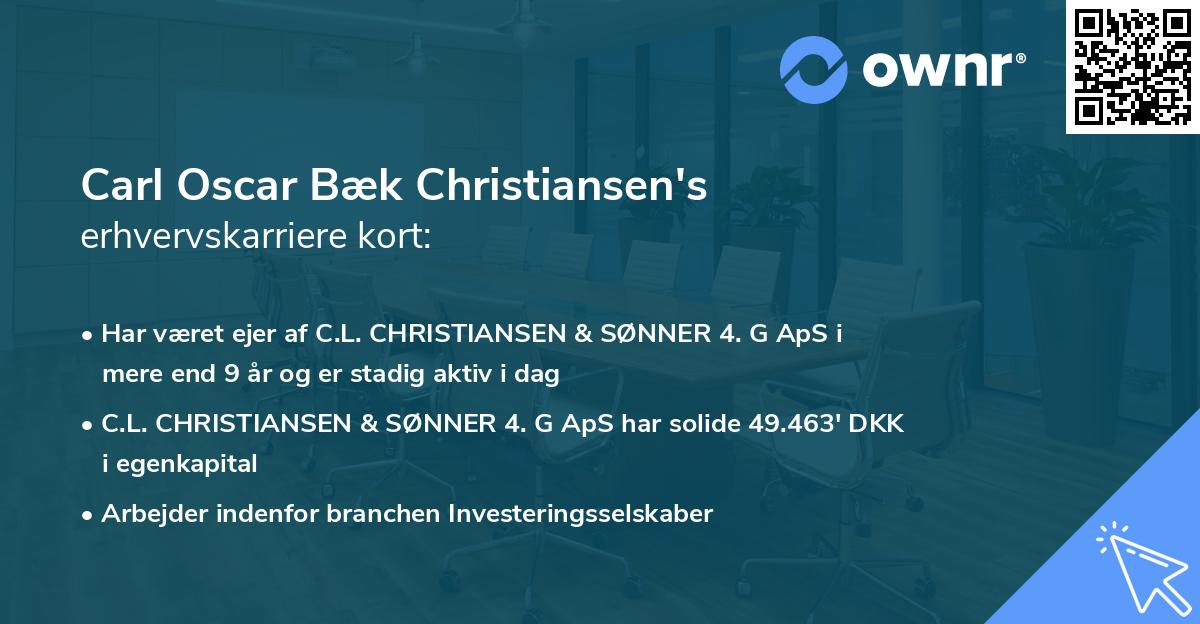 Carl Oscar Bæk Christiansen's erhvervskarriere kort