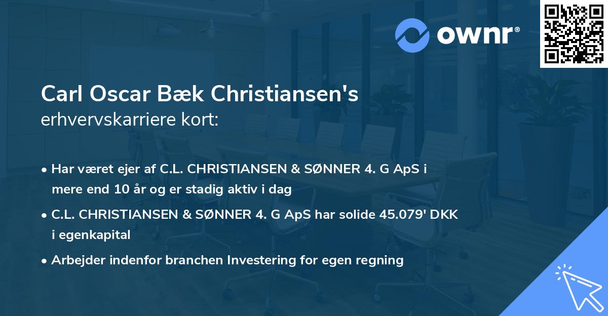 Carl Oscar Bæk Christiansen's erhvervskarriere kort