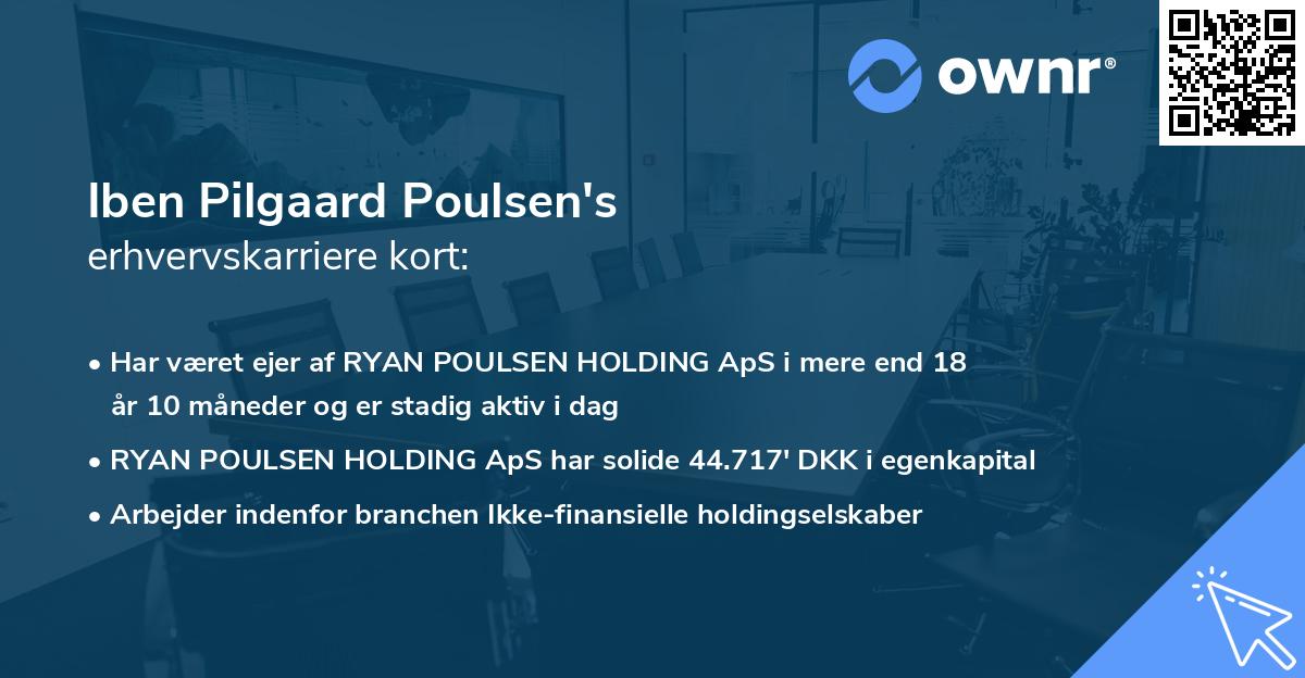 Iben Pilgaard Poulsen's erhvervskarriere kort