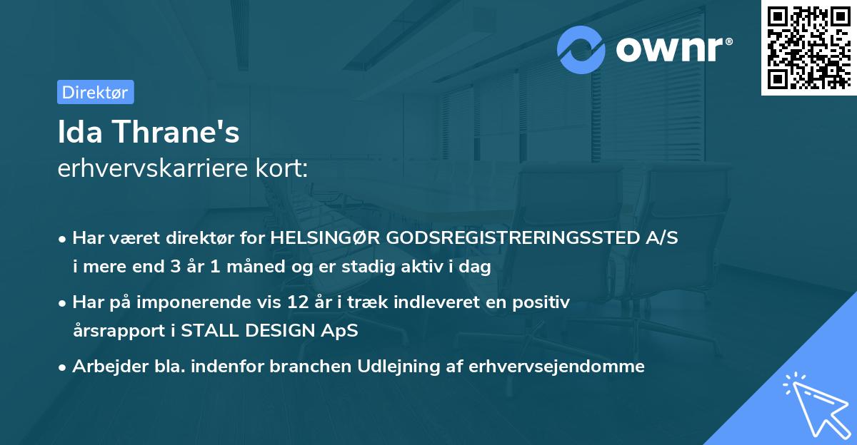 Ida Thrane's erhvervskarriere kort