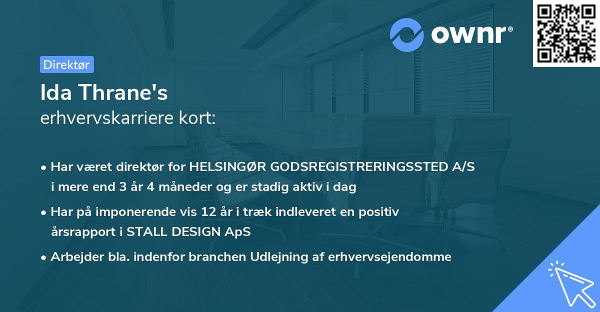 Ida Thrane's erhvervskarriere kort