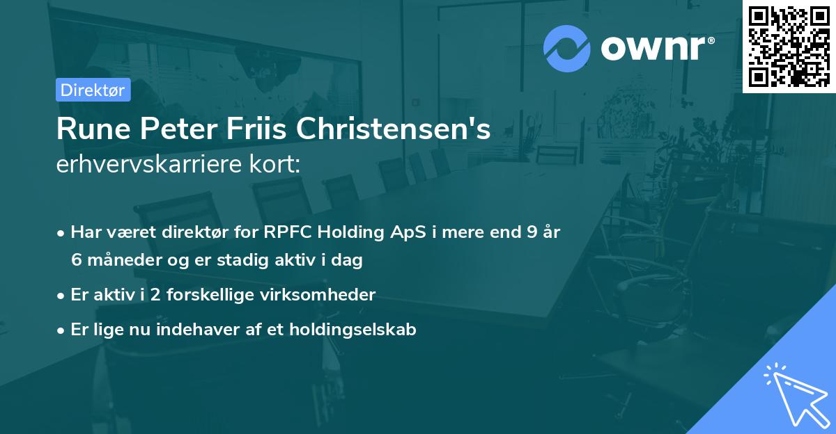 Rune Peter Friis Christensen's erhvervskarriere kort