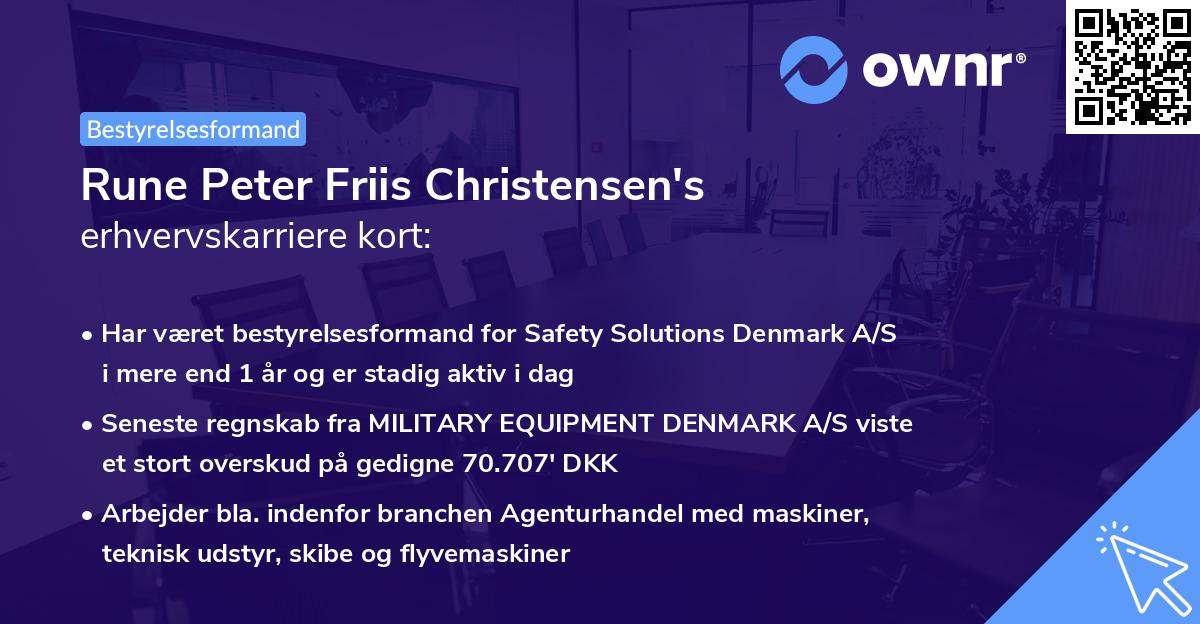 Rune Peter Friis Christensen's erhvervskarriere kort