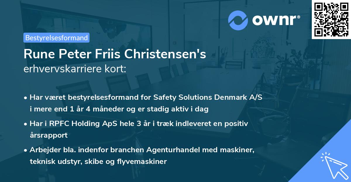 Rune Peter Friis Christensen's erhvervskarriere kort