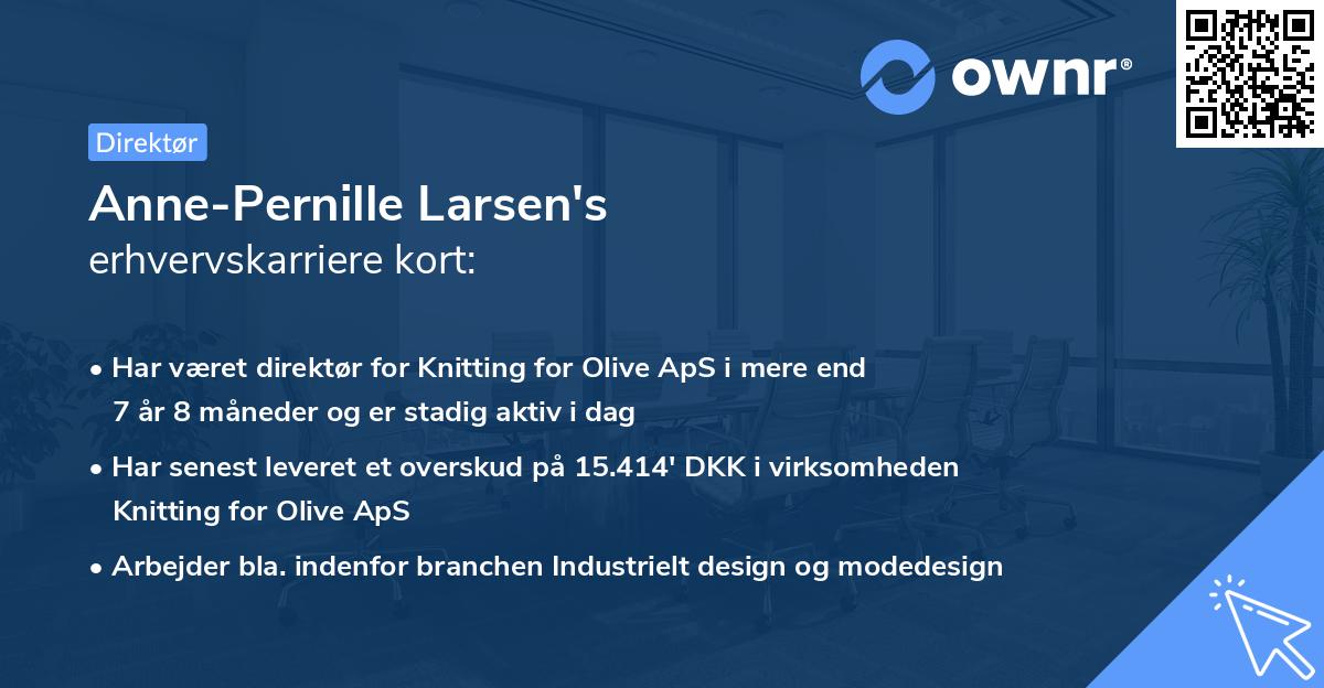 Anne-Pernille Larsen's erhvervskarriere kort