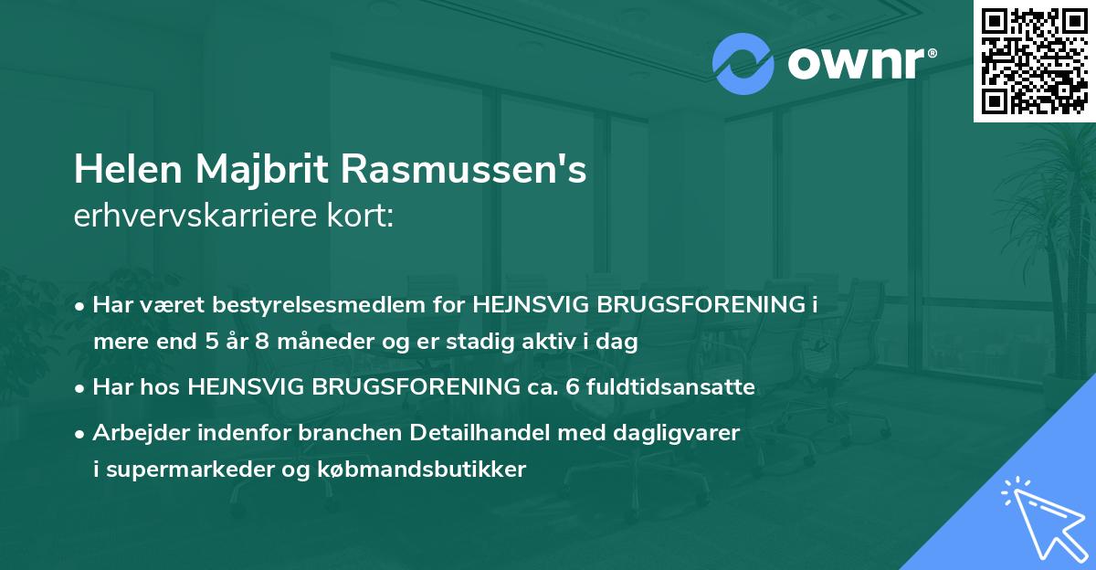 Helen Majbrit Rasmussen's erhvervskarriere kort