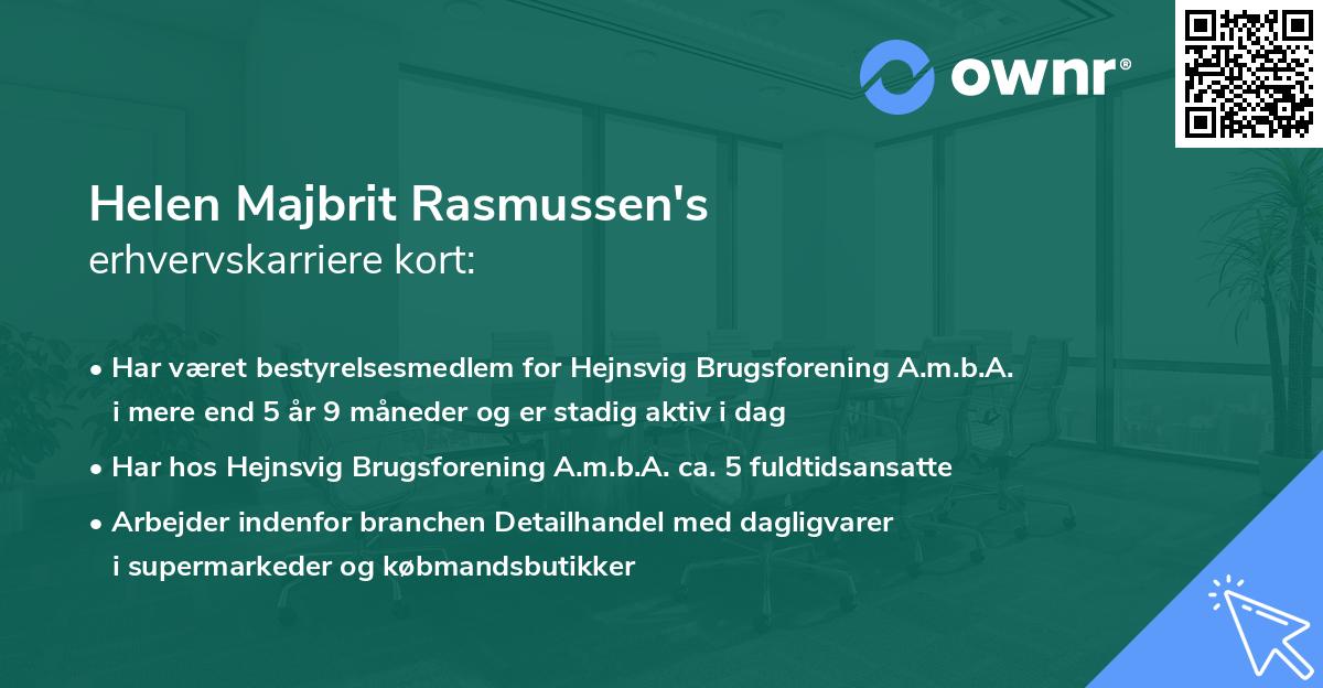 Helen Majbrit Rasmussen's erhvervskarriere kort