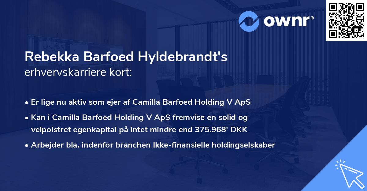 Rebekka Barfoed Hyldebrandt's erhvervskarriere kort