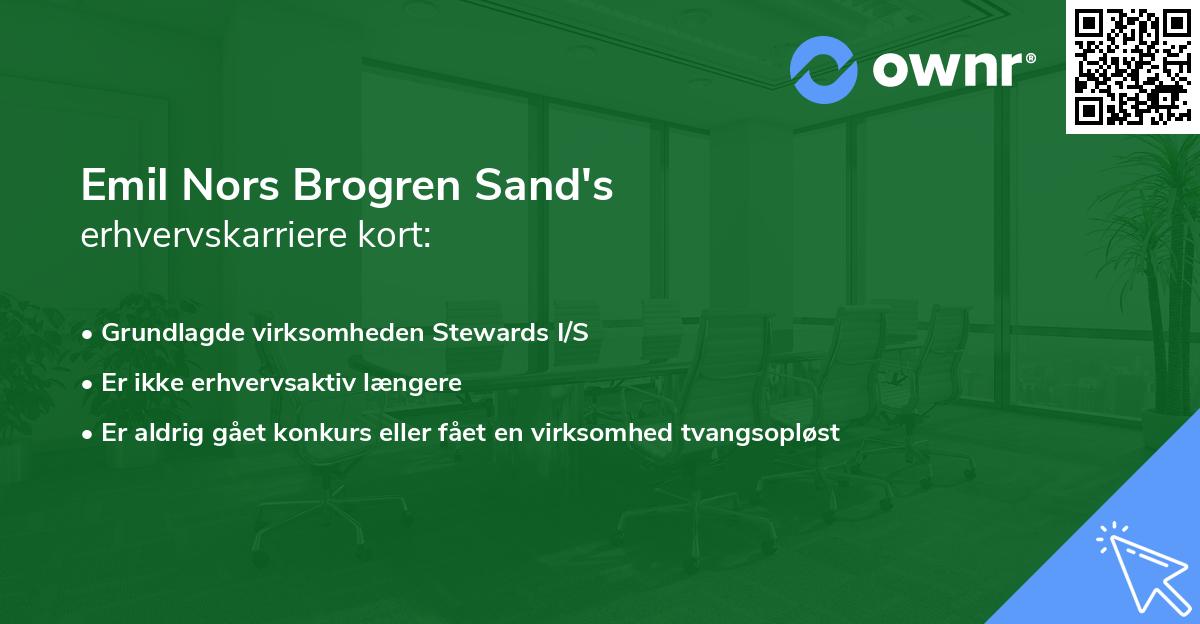 Emil Nors Brogren Sand's erhvervskarriere kort