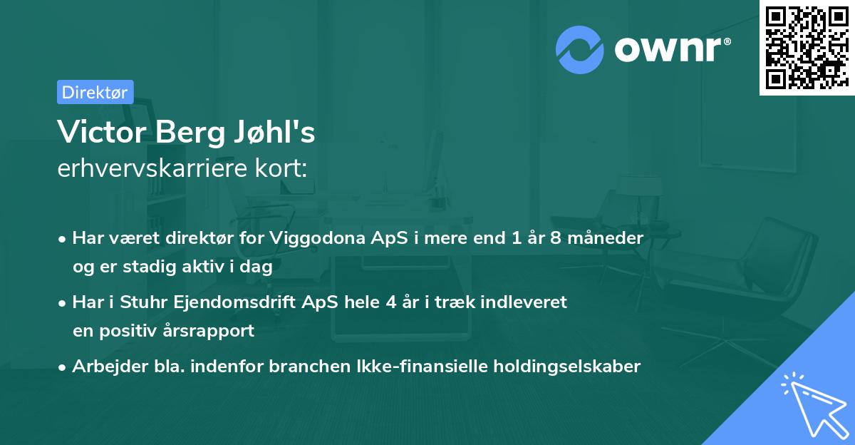 Victor Berg Jøhl's erhvervskarriere kort