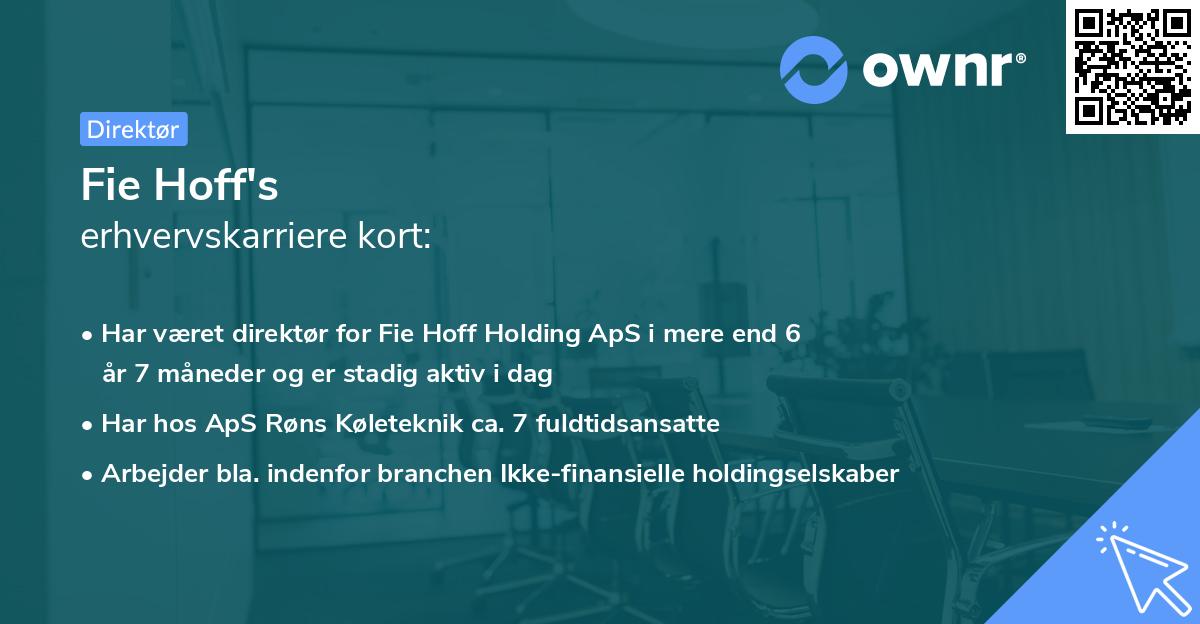 Fie Hoff's erhvervskarriere kort