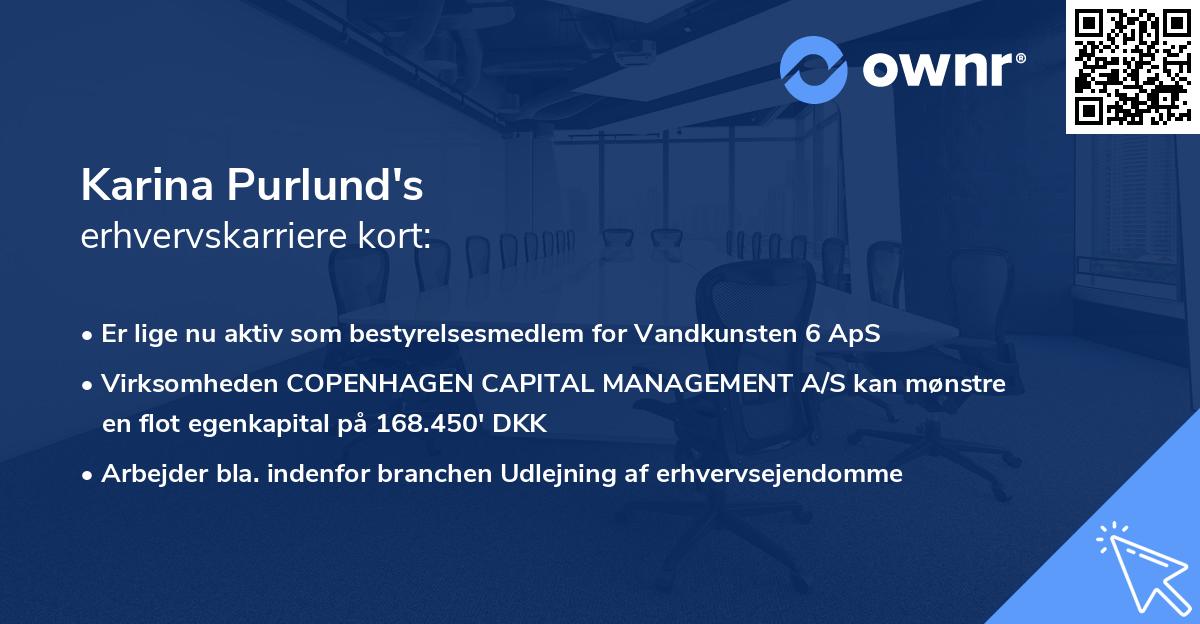 Karina Purlund's erhvervskarriere kort
