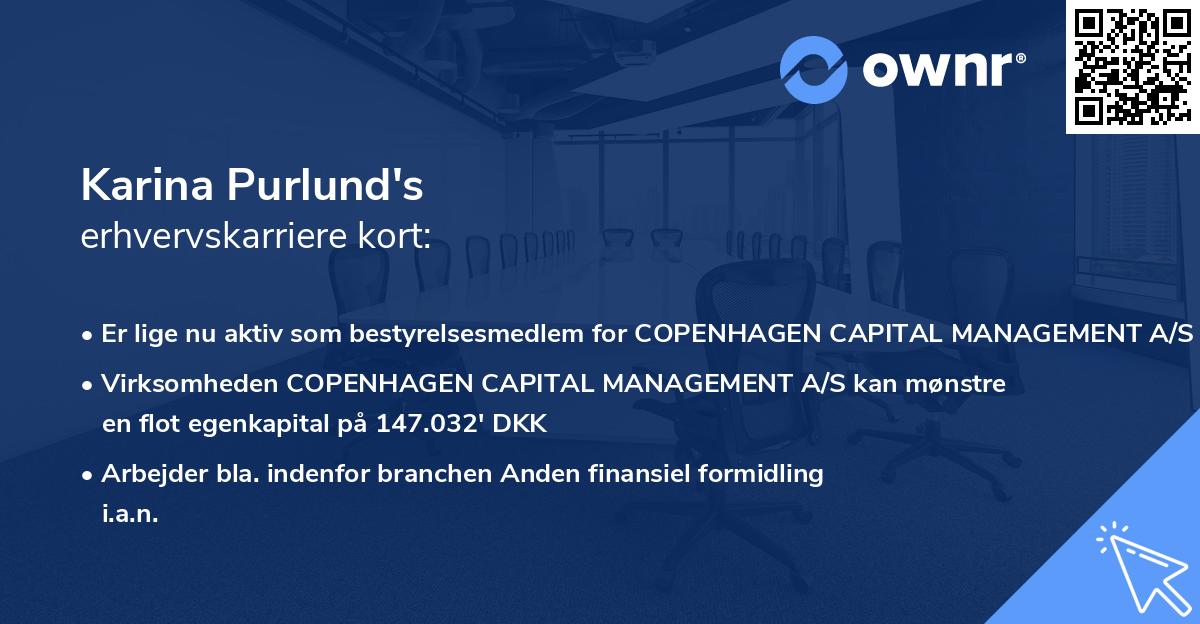 Karina Purlund's erhvervskarriere kort