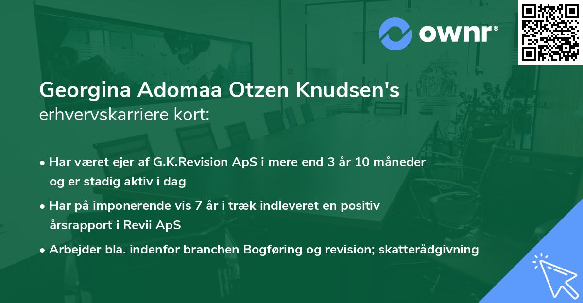 Georgina Adomaa Otzen Knudsen's erhvervskarriere kort