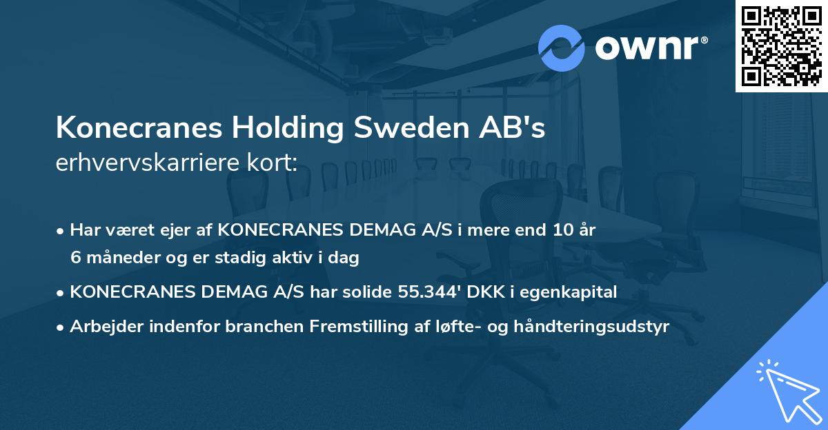 Konecranes Holding Sweden AB's erhvervskarriere kort