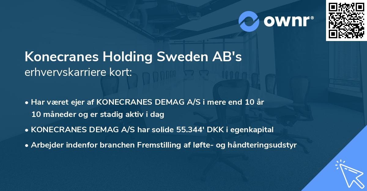 Konecranes Holding Sweden AB's erhvervskarriere kort