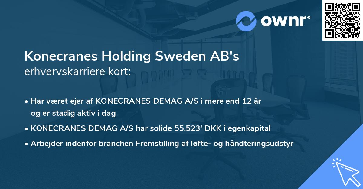 Konecranes Holding Sweden AB's erhvervskarriere kort