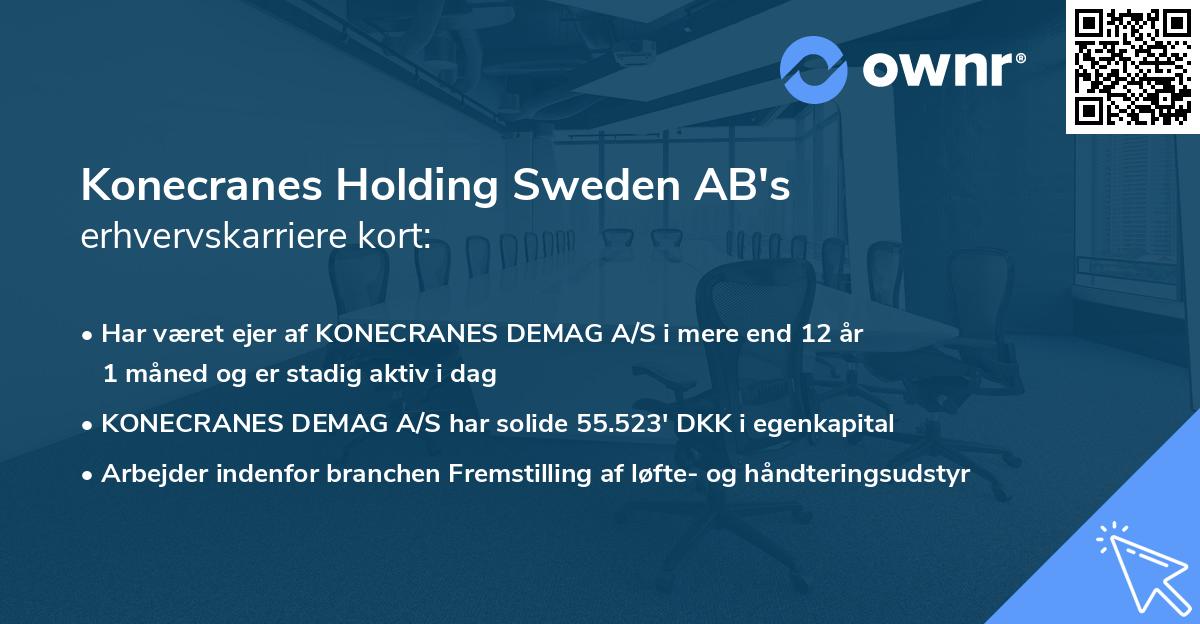 Konecranes Holding Sweden AB's erhvervskarriere kort