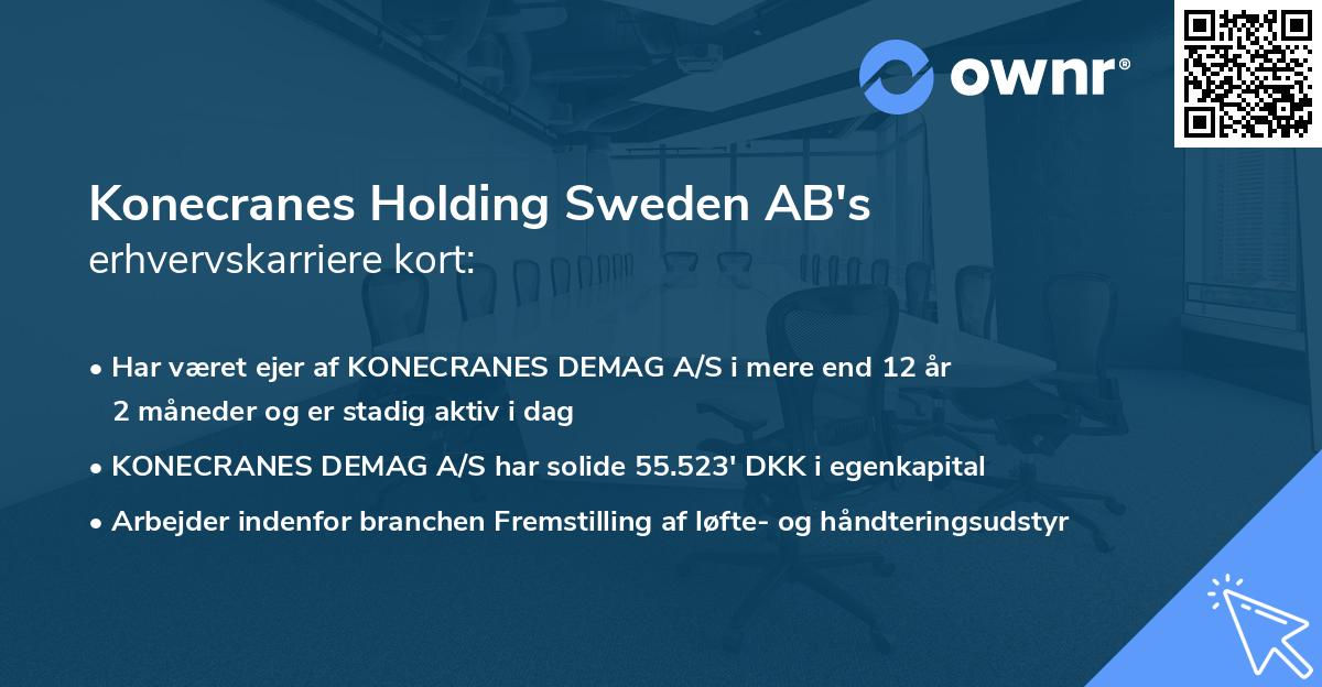 Konecranes Holding Sweden AB's erhvervskarriere kort