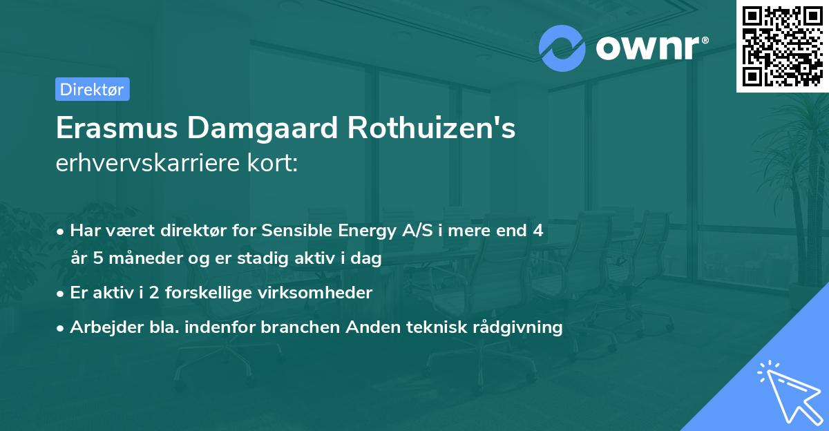 Erasmus Damgaard Rothuizen's erhvervskarriere kort