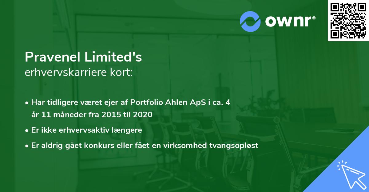 Pravenel Limited's erhvervskarriere kort