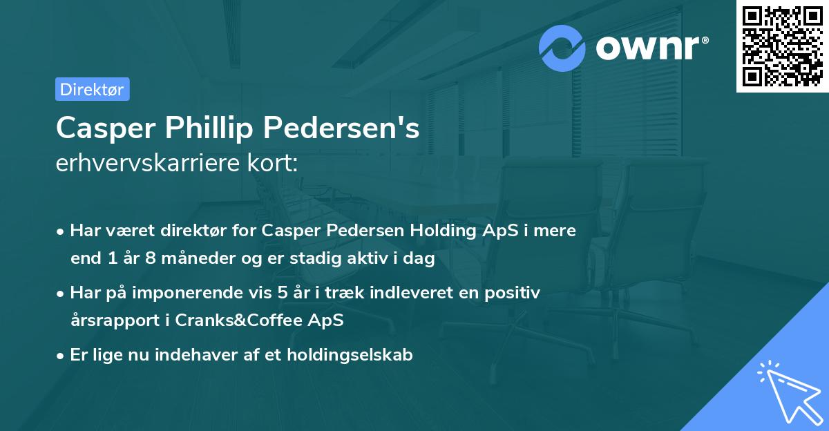 Casper Phillip Pedersen's erhvervskarriere kort