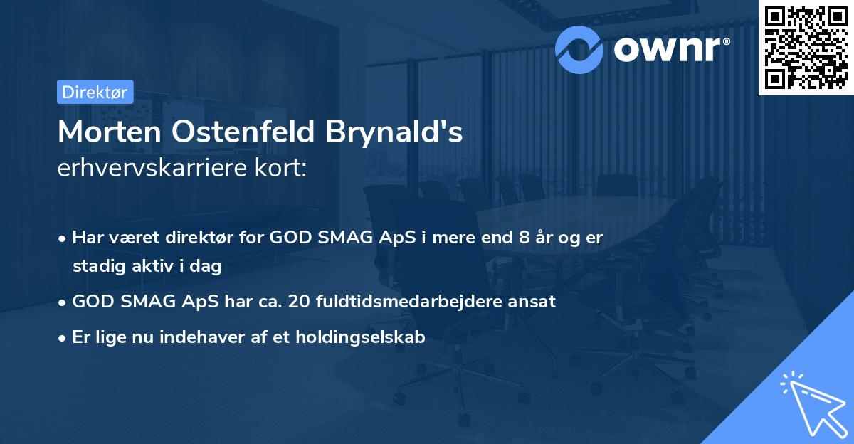 Morten Ostenfeld Brynald's erhvervskarriere kort