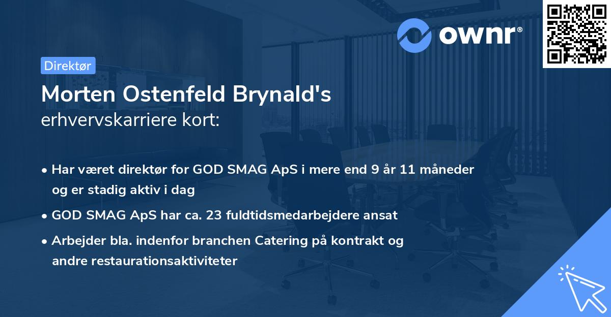 Morten Ostenfeld Brynald's erhvervskarriere kort
