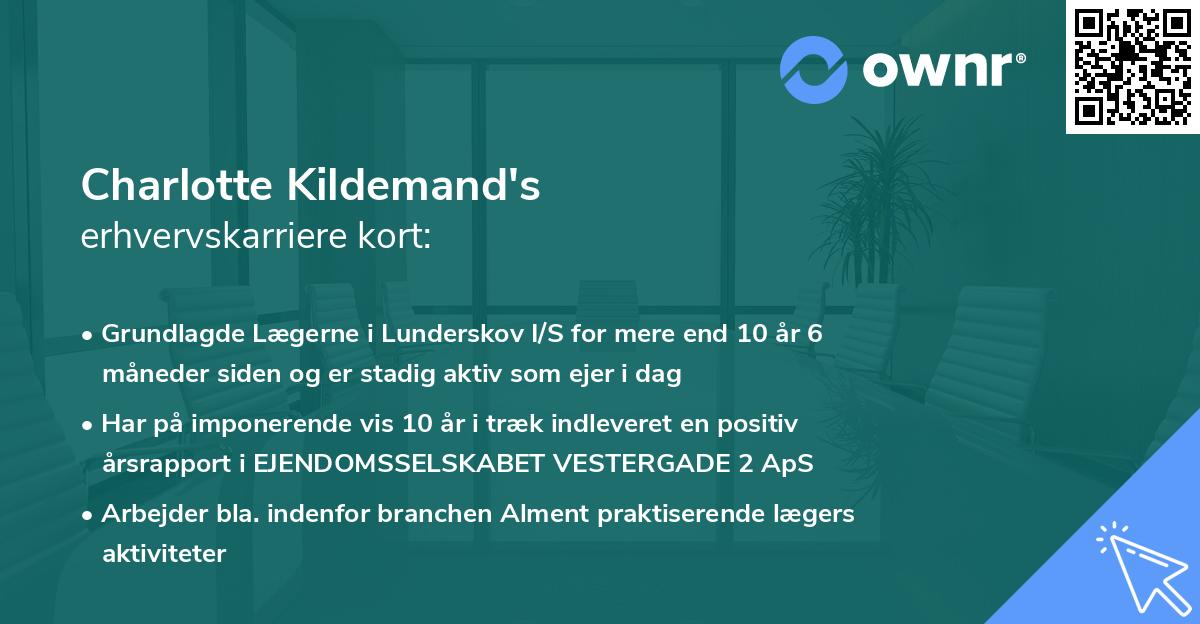 Charlotte Kildemand's erhvervskarriere kort