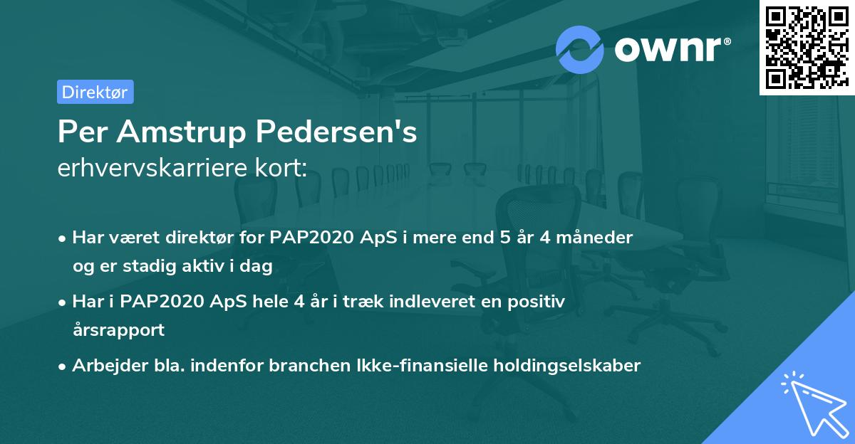 Per Amstrup Pedersen's erhvervskarriere kort