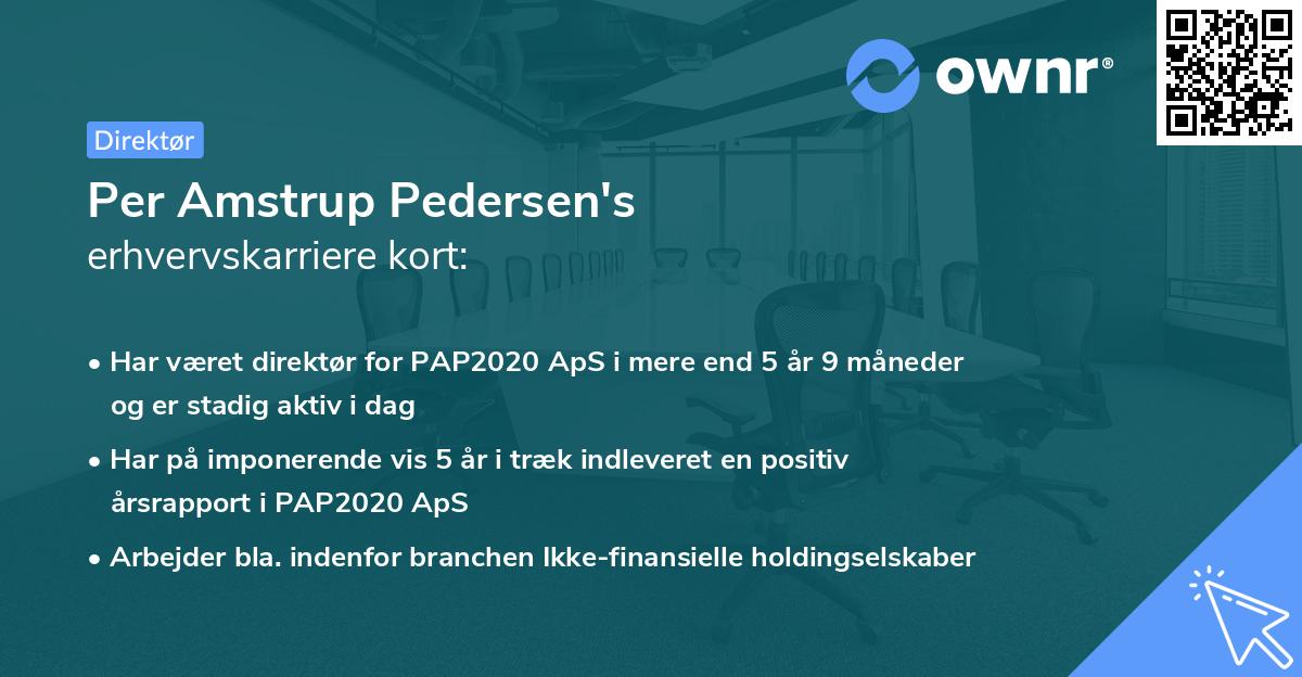 Per Amstrup Pedersen's erhvervskarriere kort