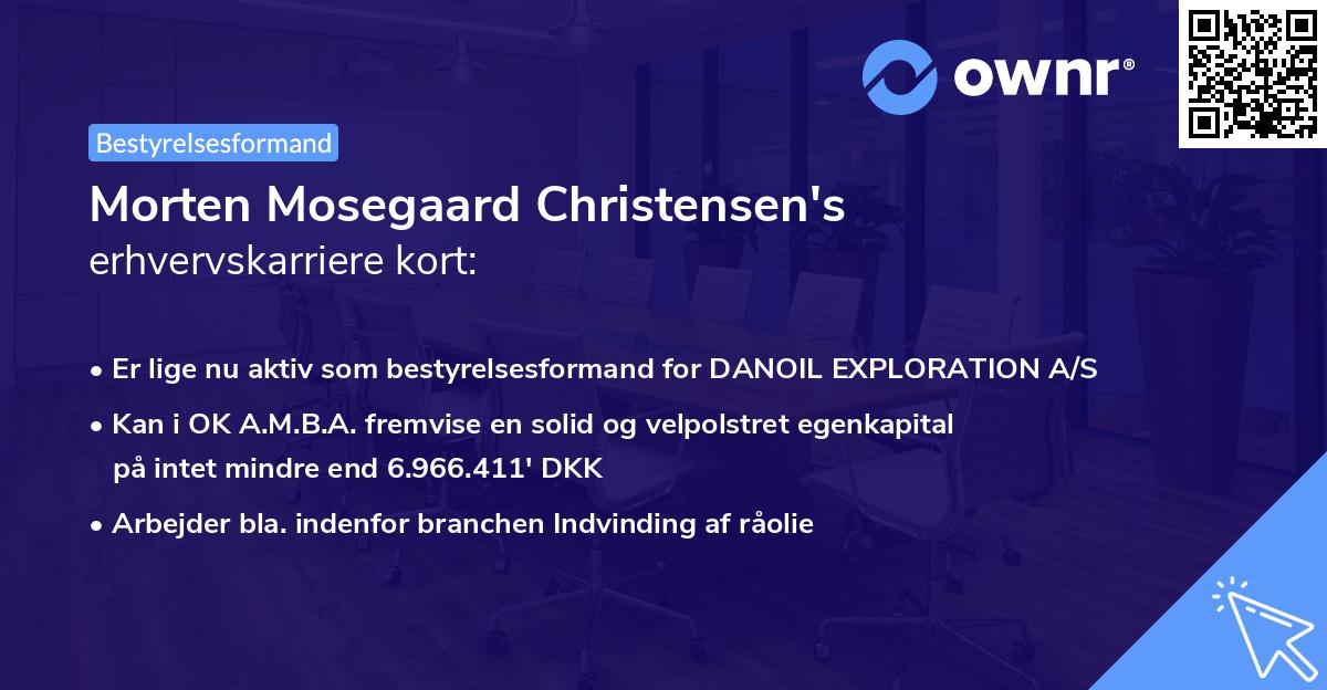 Morten Mosegaard Christensen's erhvervskarriere kort