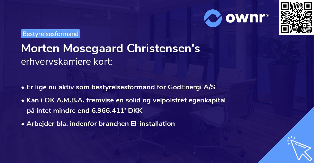 Morten Mosegaard Christensen's erhvervskarriere kort