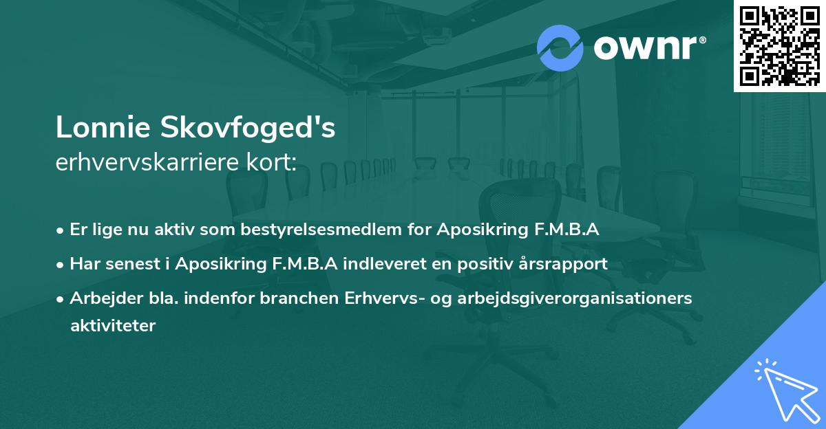 Lonnie Skovfoged's erhvervskarriere kort