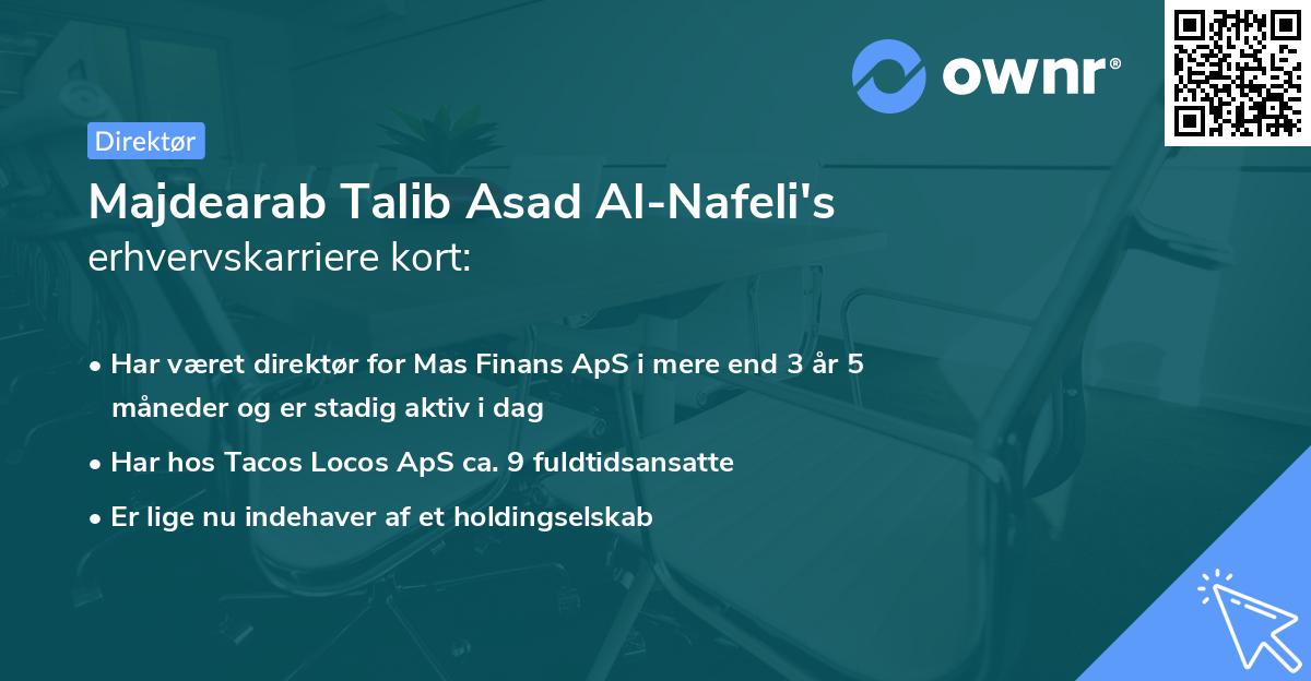 Majdearab Talib Asad Al-Nafeli's erhvervskarriere kort