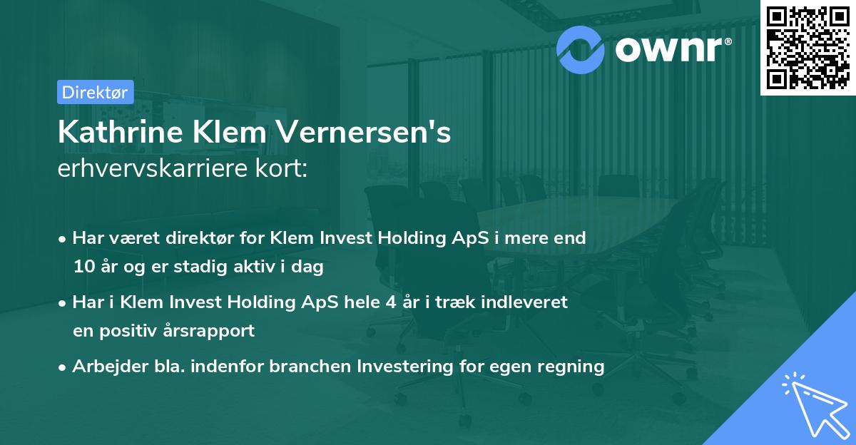 Kathrine Klem Vernersen's erhvervskarriere kort