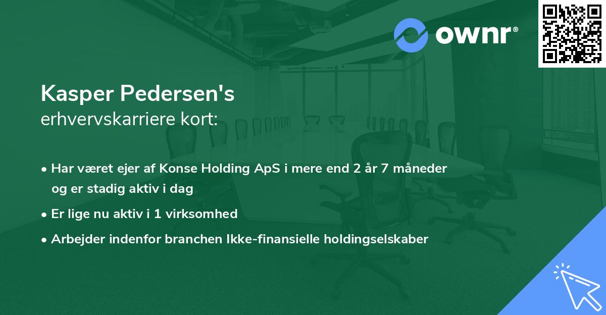Kasper Pedersen's erhvervskarriere kort