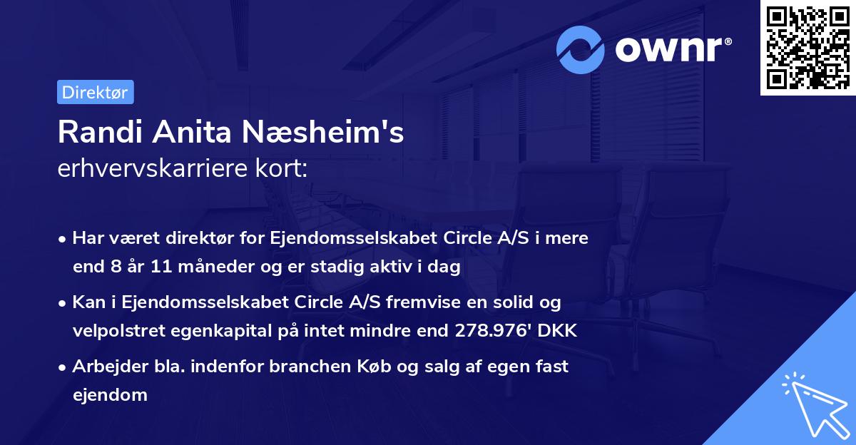 Randi Anita Næsheim's erhvervskarriere kort