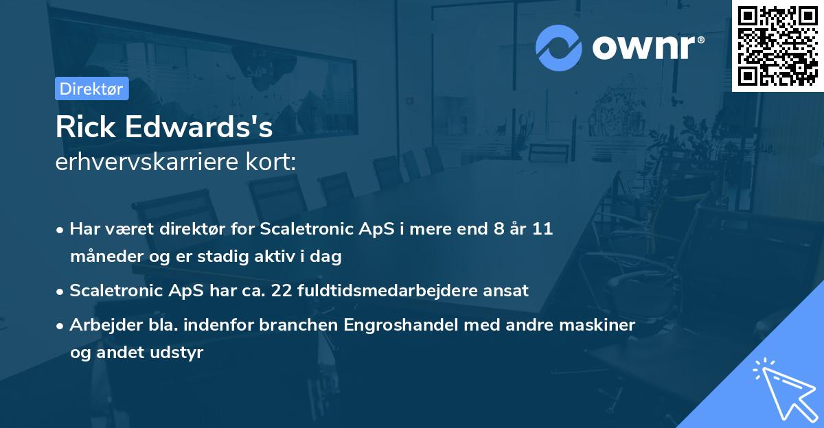 Rick Edwards's erhvervskarriere kort