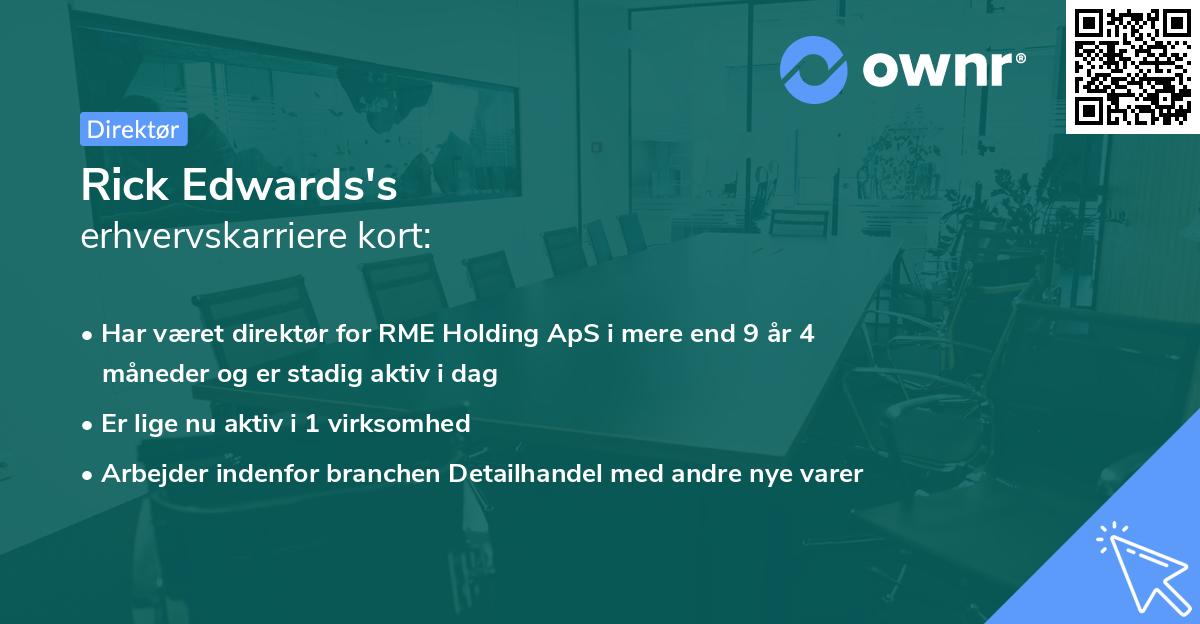 Rick Edwards's erhvervskarriere kort