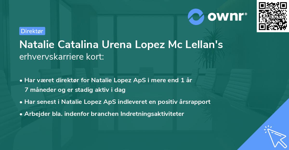 Natalie Catalina Urena Lopez Mc Lellan's erhvervskarriere kort